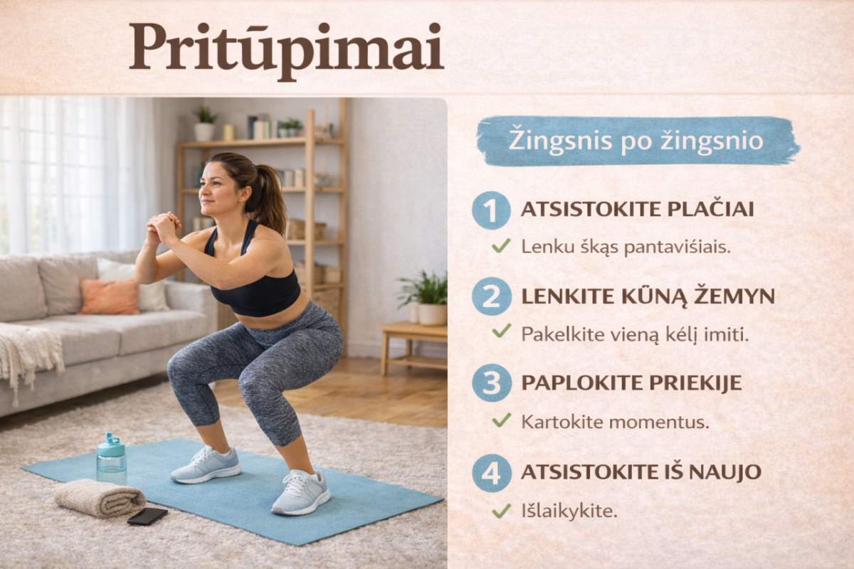 sportas namuose pritupimai